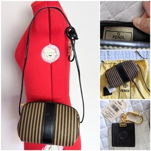 Vintage NWT Fendi crossbody and Keychain brown blk